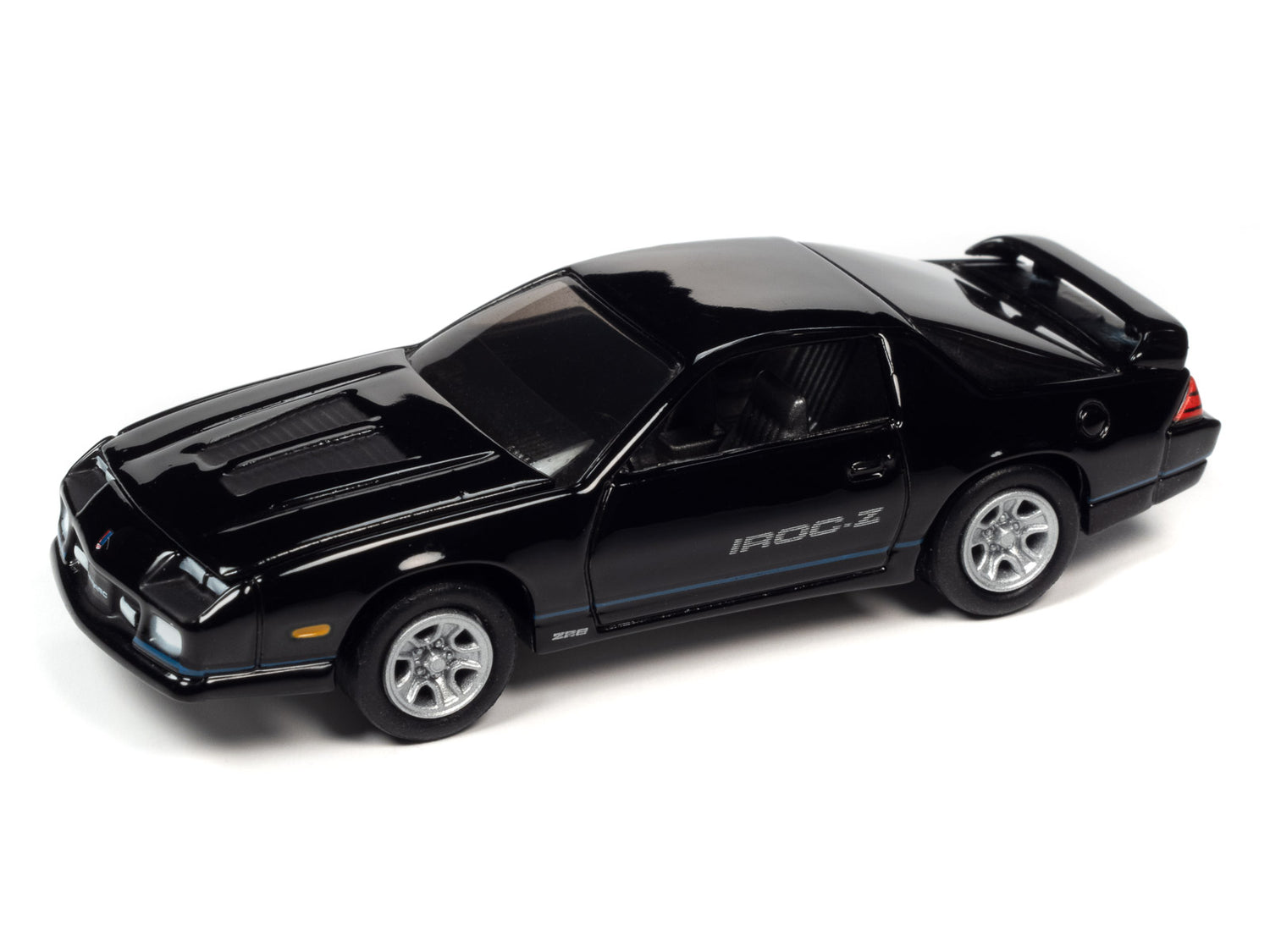 Johnny Lightning 1989 Chevrolet Camaro IROC Z-28 (Gloss Black w/IROC-Z Graphics) with Collector Tin 1:64 Diecast