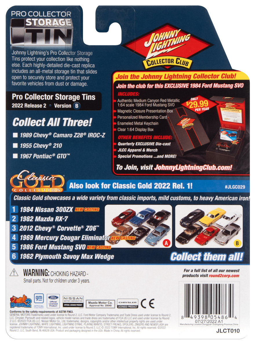 Johnny Lightning 1989 Chevrolet Camaro IROC Z-28 (Gloss Black w/IROC-Z Graphics) with Collector Tin 1:64 Diecast