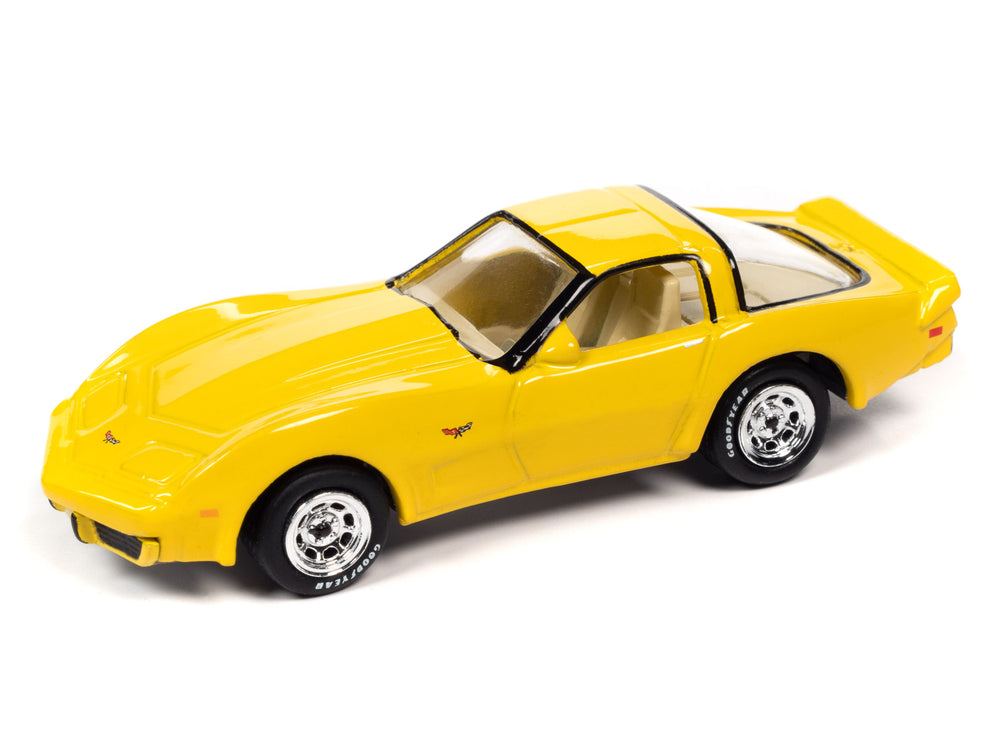 Johnny Lightning 1979 Chevrolet Corvette (Corvette Yellow) with Collector Tin 1:64 Diecast