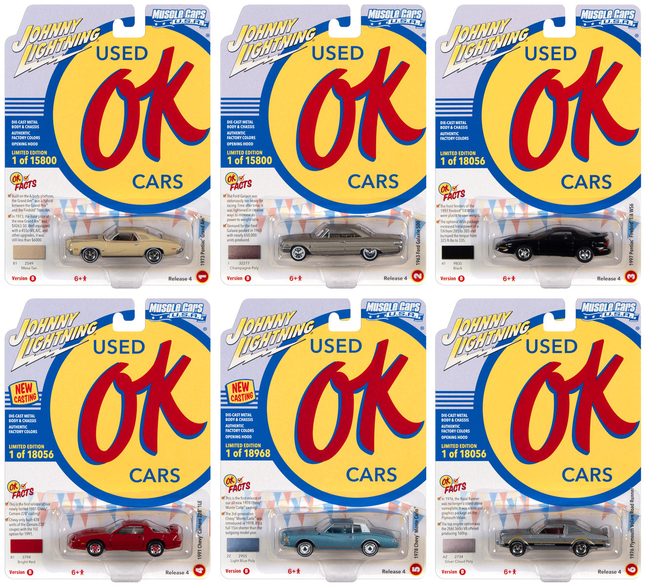 Johnny Lightning Muscle Cars USA 2021 Release 4 Set B (6-Car Sealed Case) 1:64 Diecast