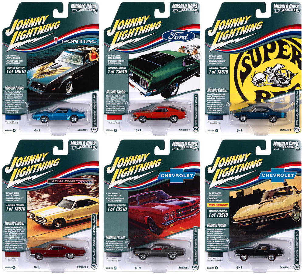 Johnny Lightning Muscle Cars USA 2022 Release 1 Set B (6-Car Sealed Case) 1:64 Diecast