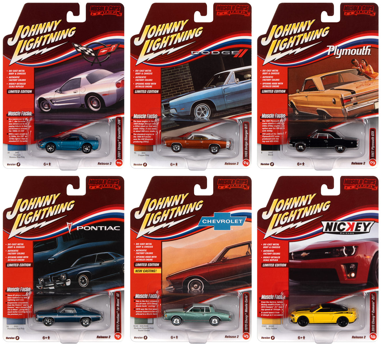 Johnny Lightning Muscle Cars USA 2022 Release 2 Set B (6-Car Sealed Ca