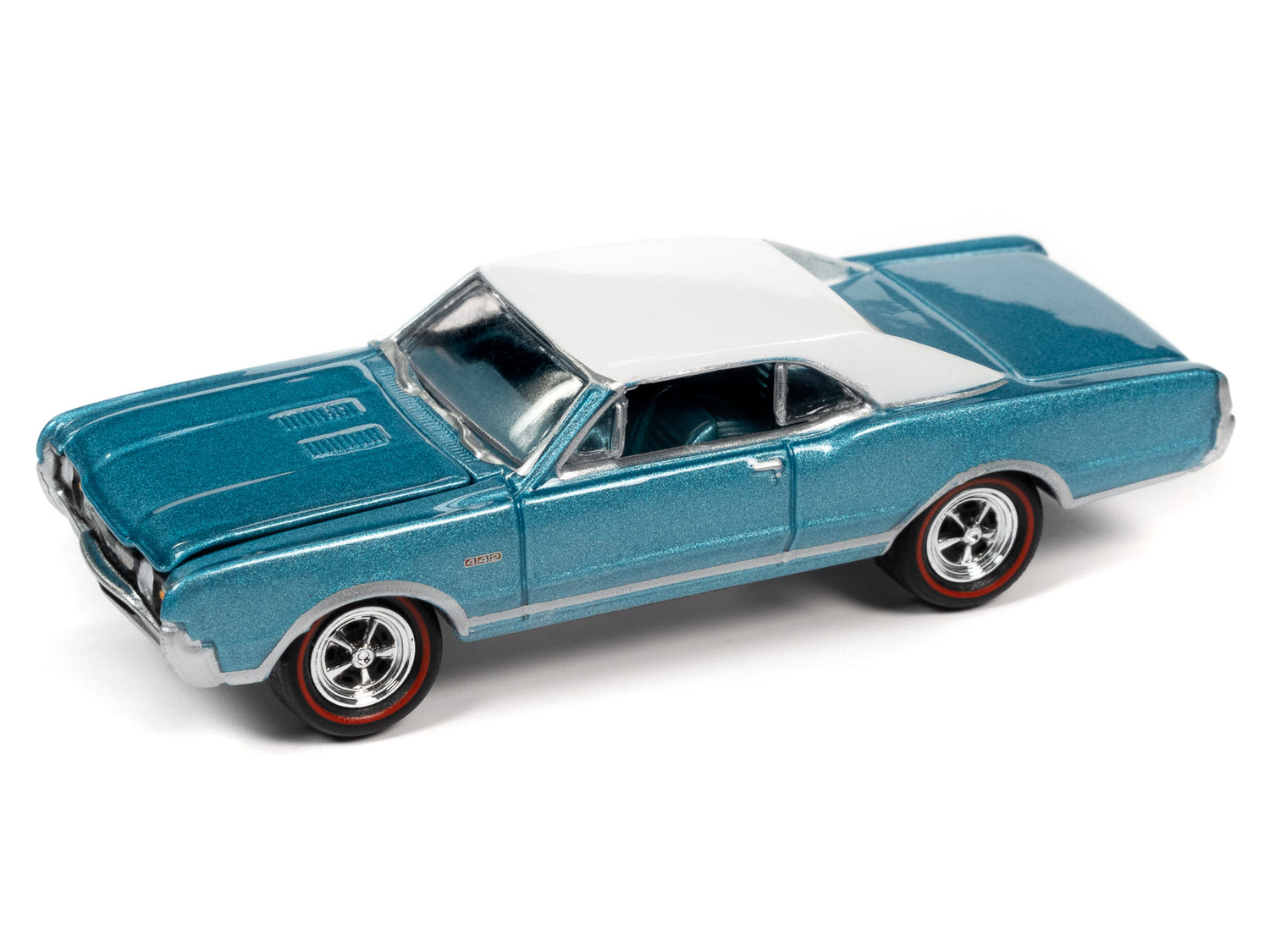 Johnny Lightning Muscle Cars 1967 Oldsmobile 442 (MCACN) (Aquamarine Poly) 1:64 Scale Diecast