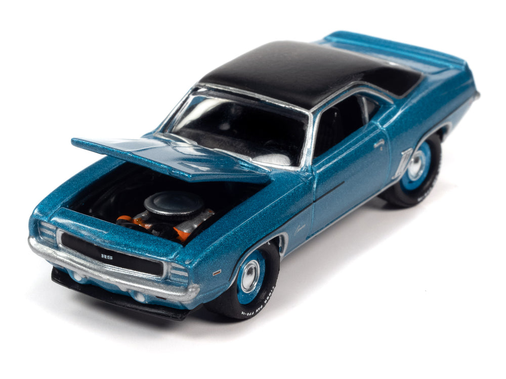 Johnny Lightning Muscle Cars 1969 Chevrolet COPO RS Camaro (MCACN) (Azure Turquoise w/Flat Black Roof) 1:64 Scale Diecast