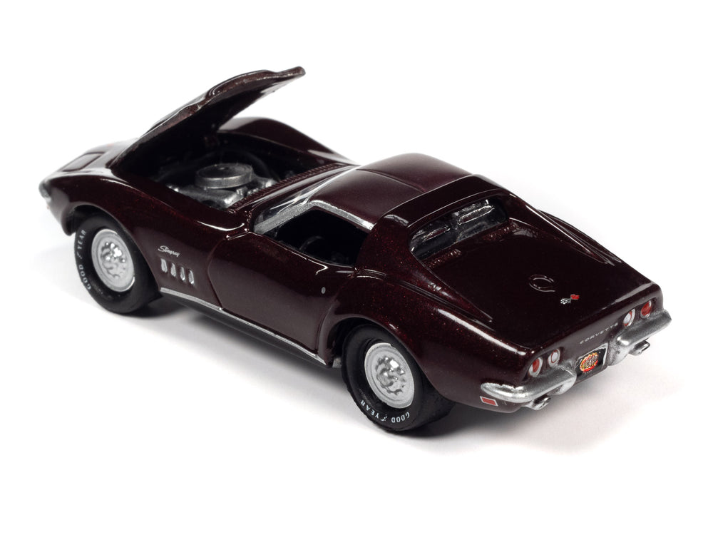 Johnny Lightning Muscle Cars 1969 Chevrolet Corvette (MCACN) (Burgundy) 1:64 Scale Diecast