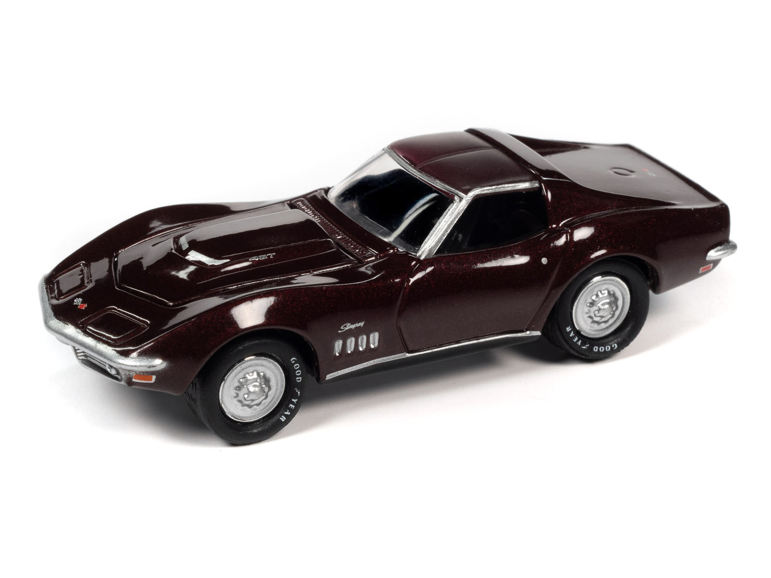 Johnny Lightning Muscle Cars 1969 Chevrolet Corvette (MCACN) (Burgundy) 1:64 Scale Diecast