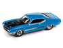 Johnny Lightning Muscle Cars 1971 Ford Torino Cobra (MCACN) (Grabber Blue w/Laser Side Stripe & Black Hood Treatment) 1:64 Scale Diecast