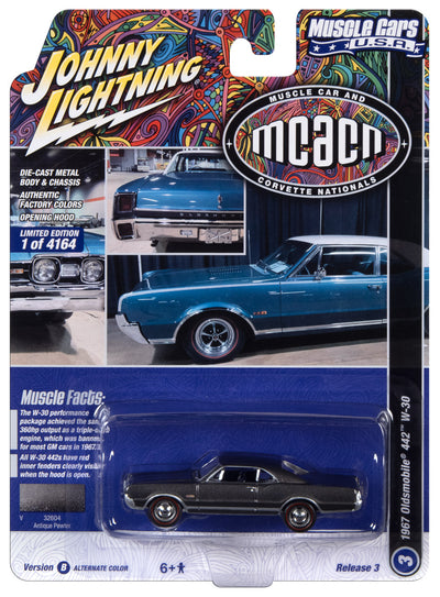 Johnny Lightning Muscle Cars 1967 Oldsmobile 442 (MCACN) (Antique Pewter) 1:64 Scale Diecast
