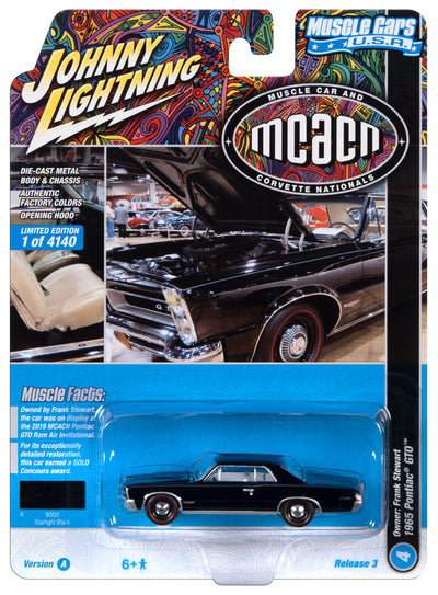 Johnny Lightning Muscle Cars 1965 Pontiac GTO (MCACN) (Gloss Black) 1:64 Scale Diecast