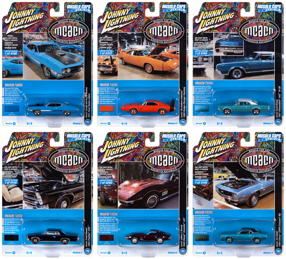 Johnny Lightning Muscle Cars USA 2022 Release 3 Set A (6-Car Sealed Case) 1:64 Diecast