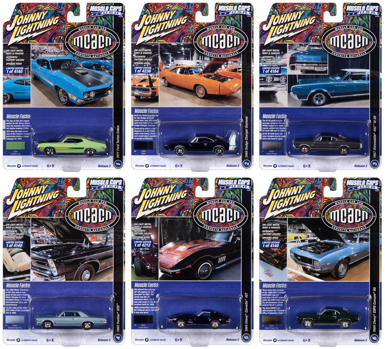 Johnny Lightning Muscle Cars USA 2022 Release 3 Set B (6-Car Sealed Case) 1:64 Diecast