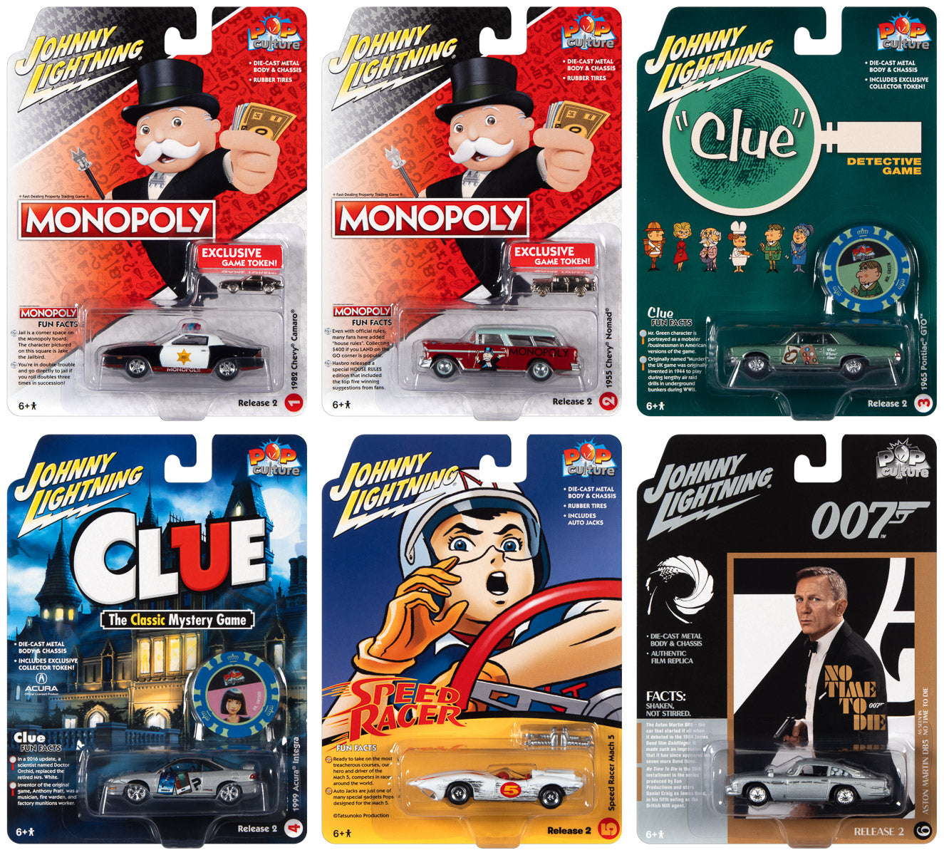 Johnny Lightning Pop Culture 2021 Release 2 (6-Car Sealed Case) 1:64 Diecast