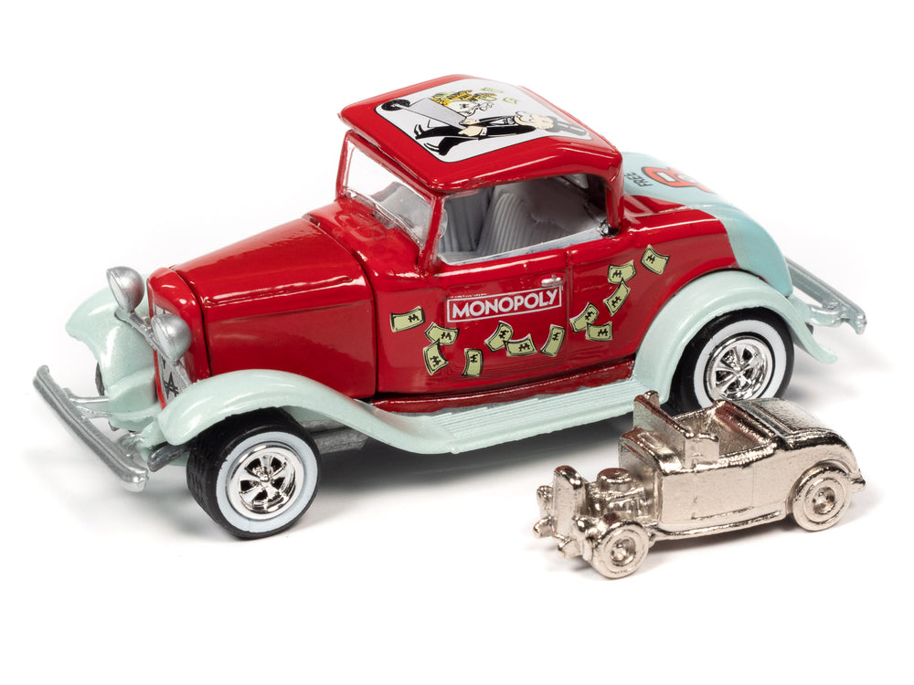 Johnny Lightning Monopoly 1932 Ford Hi Boy Coupe (Free Parking) 1:64 Scale Diecast