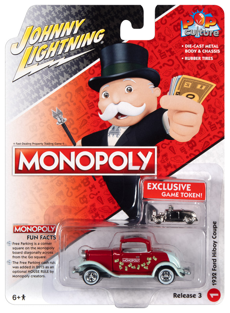 Johnny Lightning Monopoly 1932 Ford Hi Boy Coupe (Free Parking) 1:64 Scale Diecast