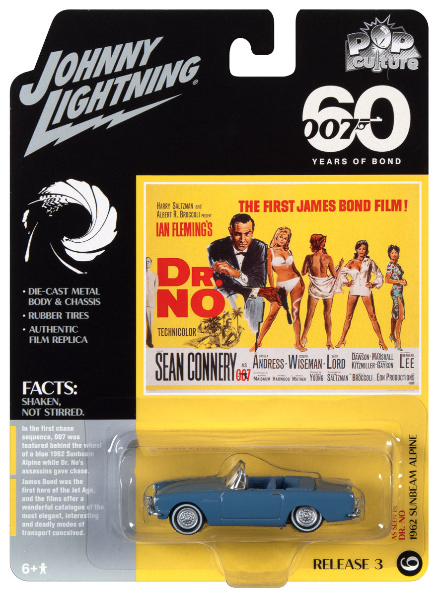 Johnny Lightning James Bond 1962 Sunbeam Alpine Tiger (Dr. No) 1:64 Scale Diecast