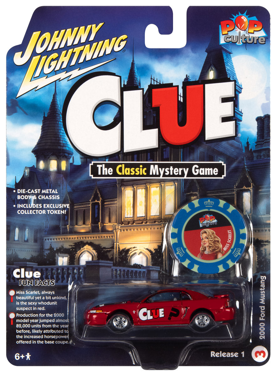 Johnny Lightning Modern Clue 2000 Ford Mustang (Miss Scarlet) 1:64 Scale Diecast