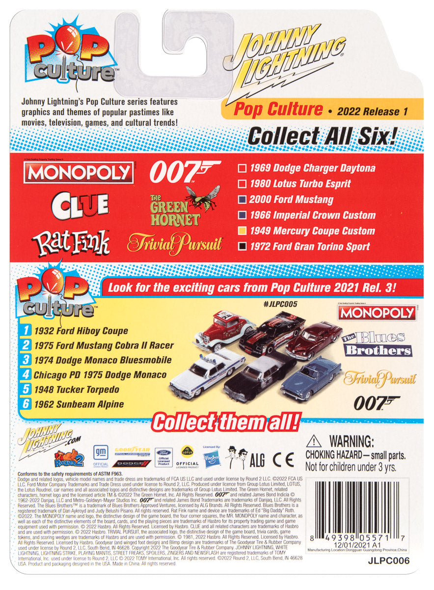 Johnny Lightning Pop Culture 2022 Release 1 (6-Car Sealed Case) 1:64 Diecast