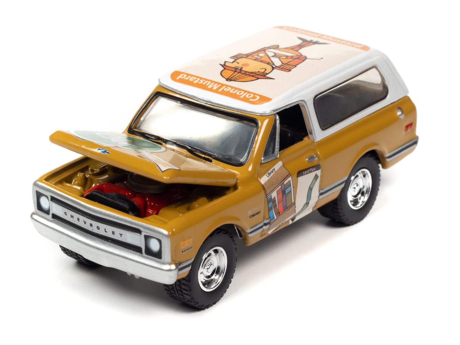 Johnny Lightning Vintage Clue 1970 Chevrolet Blazer (Colonel Mustard) w/Poker Chip 1:64 Scale Diecast
