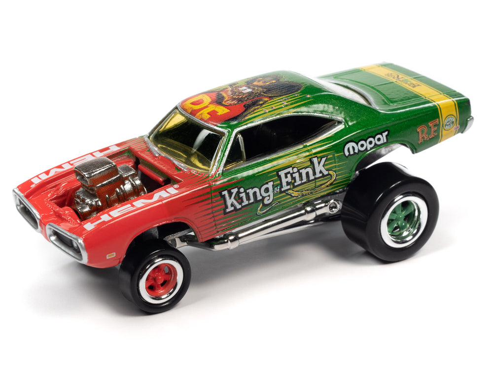 Johnny Lightning 1/64 'CUSTOM HAULIN HEARSE' Verde - Demolition Derby Street Freaks