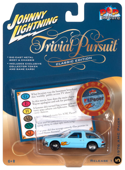 Johnny Lightning Trivial Pursuit 1976 AMC Pacer w/Poker Chip 1:64 Scale Diecast