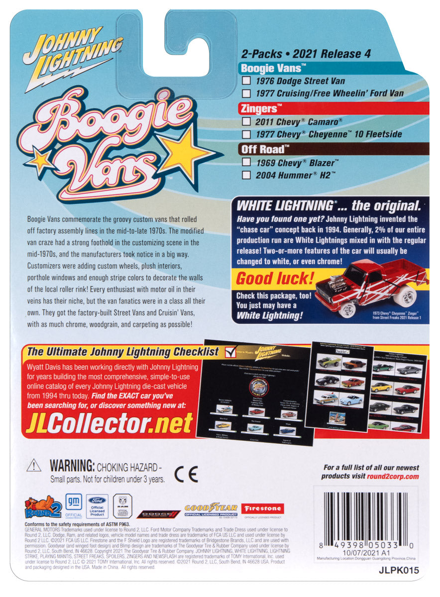 Johnny Lightning 2021 Release 4 Boogie Vans Version A (2-Pack) 1:64 Scale Diecast
