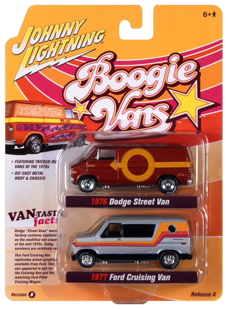 Johnny Lightning 2021 Release 4 Boogie Vans Version B (2-Pack) 1:64 Scale Diecast