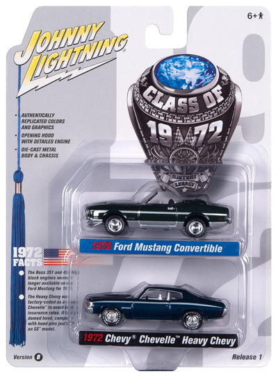 Johnny Lightning 2022 Release 1 Class of 1972 B (2-Pack) 1:64 Scale Diecast