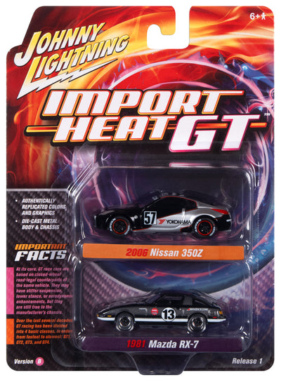 Johnny Lightning 2022 Release 1 Import Heat/GT Version B (2-Pack) 1:64 Scale Diecast