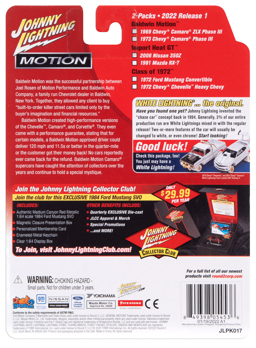 Johnny Lightning 2022 Release 1 Baldwin Motion Version A (2-Pack) 1:64 Scale Diecast
