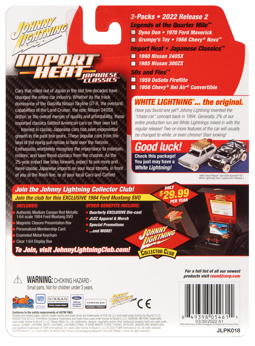 Johnny Lightning 2022 Release 2 Import Heat/Japan Classics Version A (2-Pack) 1:64 Scale Diecast