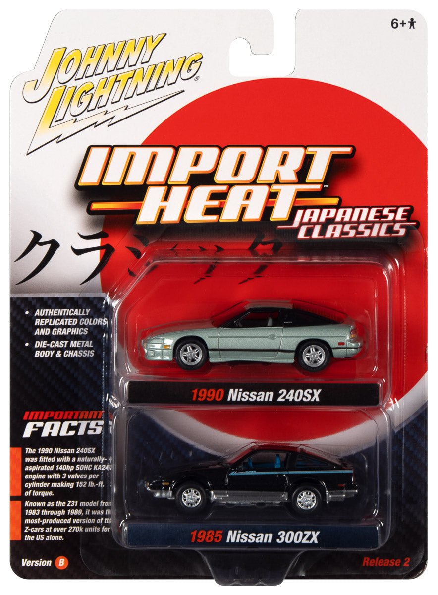 Johnny Lightning 2022 Release 2 Import Heat/Japan Classics Version B (2-Pack) 1:64 Scale Diecast