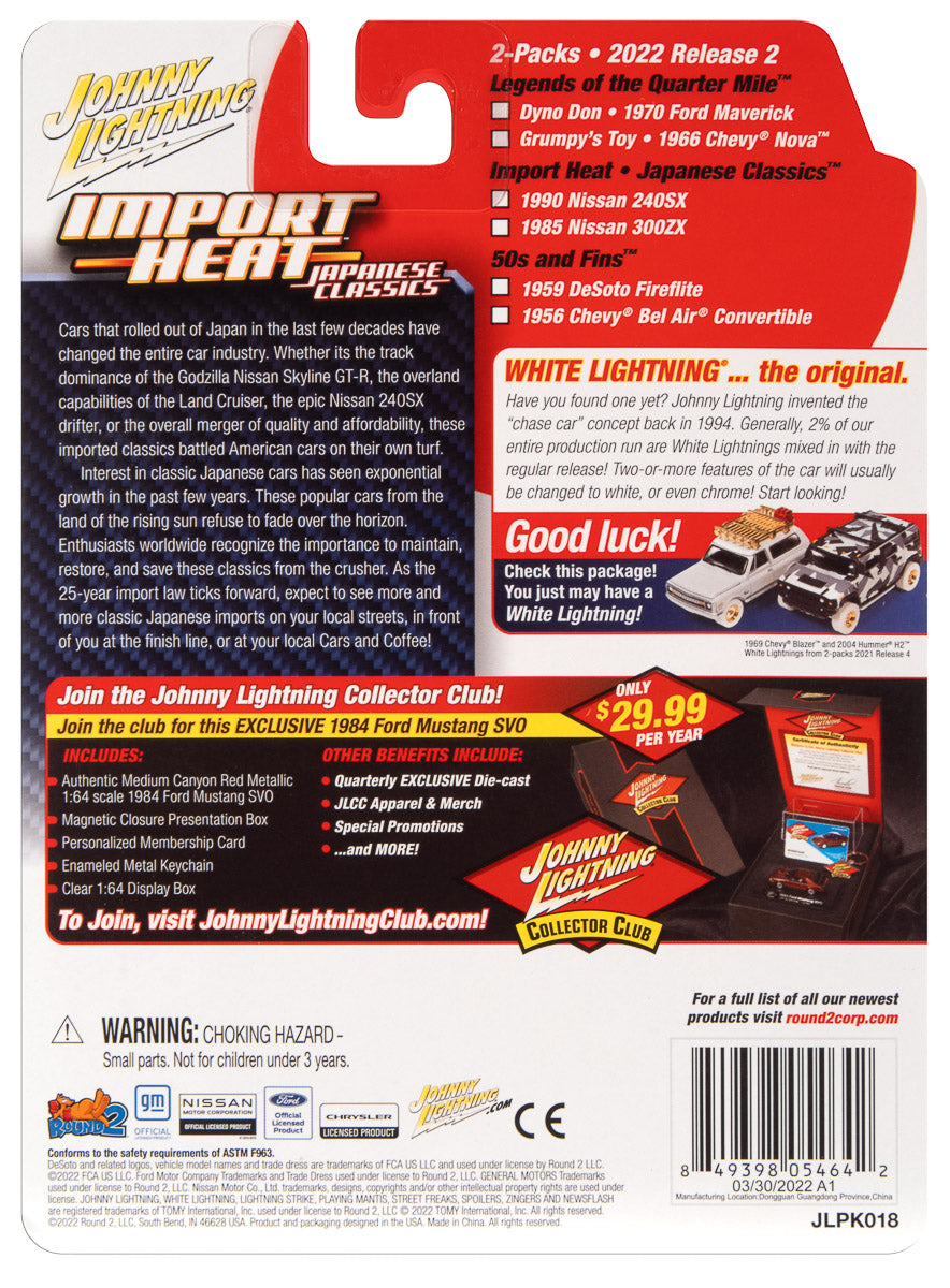 Johnny Lightning 2022 Release 2 Import Heat/Japan Classics Version B (2-Pack) 1:64 Scale Diecast
