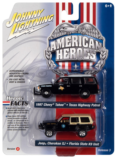 Johnny Lightning 2022 Release 3 American Heroes Version A (2-Pack) 1:64 Scale Diecast