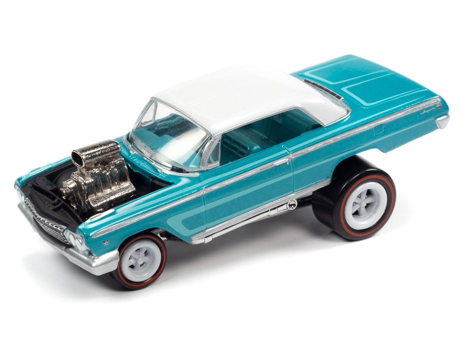 Johnny Lightning Street Freaks 1962 Chevrolet Impala Coupe (Zinger) (Metallic Teal w/ Pearl White) 1:64 Scale Diecast