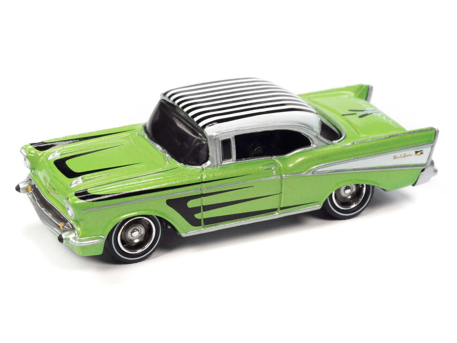 Johnny Lightning Street Freaks 1957 Chevrolet Bel Air (Kustomized) (Lime Metallic) 1:64 Scale Diecast