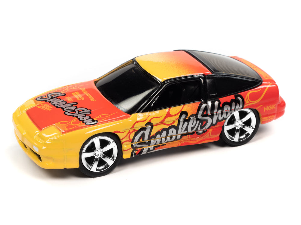 Johnny Lightning Street Freaks 1990 Nissan 240SX (Import Heat/Drift) ( Red & Yellow Smoke Show Graphics) 1:64 Scale Diecast