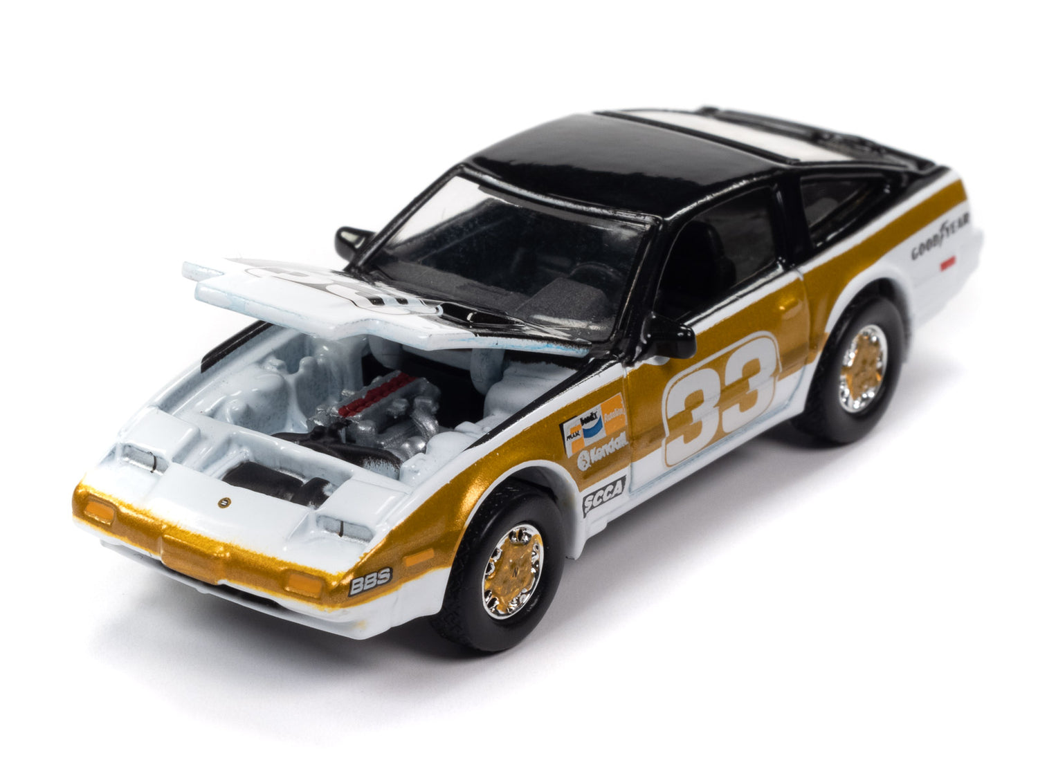 Johnny Lightning Street Freaks 1985 Nissan 300ZX (Import Heat GT) (White/Black/Gold Race Graphics) 1:64 Scale Diecast