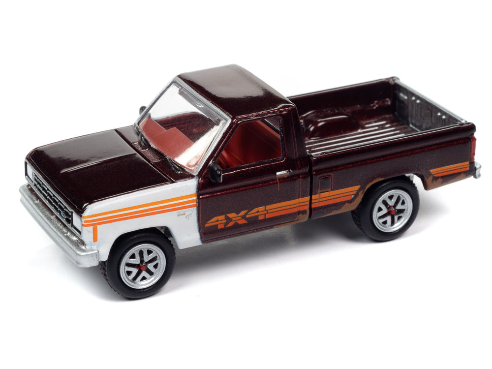 Johnny Lightning Street Freaks 1984 Ford Ranger (Project in Progress) (Medium Canyon Red w/White Mismatched Panels) 1:64 Scale Diecast