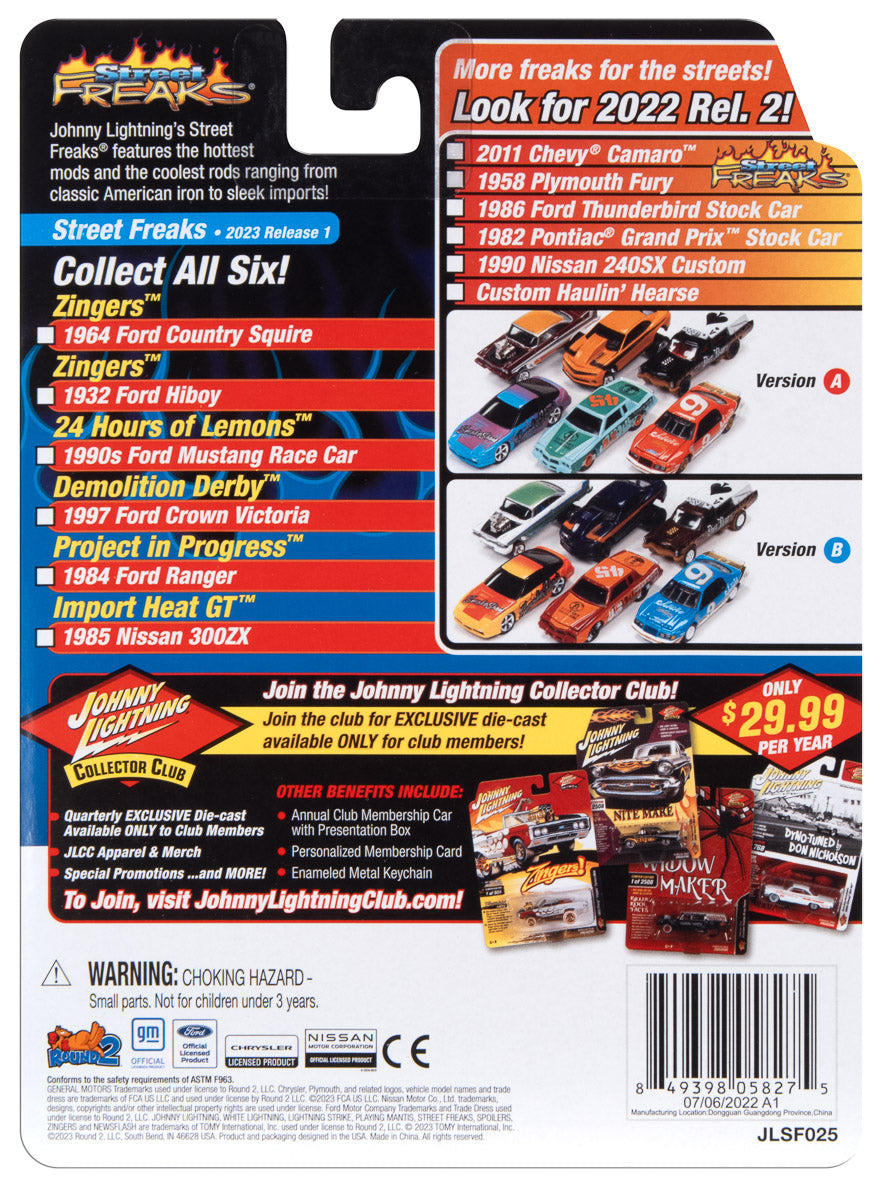 Johnny Lightning Street Freaks 2023 Release 1 Set A (6-Car Sealed Case) 1:64 Scale Diecast