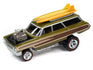 Johnny Lightning Street Freaks 1964 Ford Country Squire (Zingers) (Metallic Lime, Wood Paneling w/Surfboards) 1:64 Scale Diecast