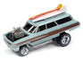 Johnny Lightning Street Freaks 1964 Ford Country Squire (Zingers) (Light Blue, Wood Paneling w/Surfboards) 1:64 Scale Diecast