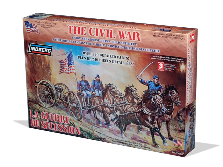 Lindberg Lindberg Horse Drawn Field Artillery Union 1/16 Scale Model Kit