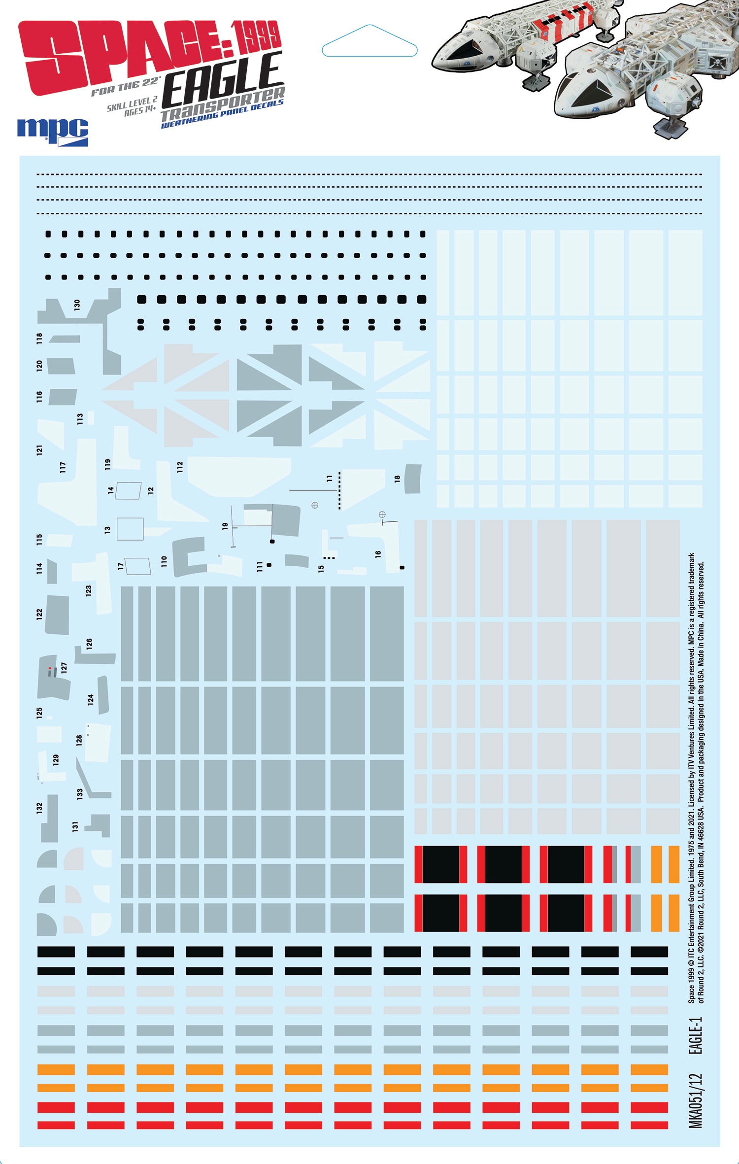 Space: 1999 22" Eagle Transporter Paneling Decals 1:48 Scale