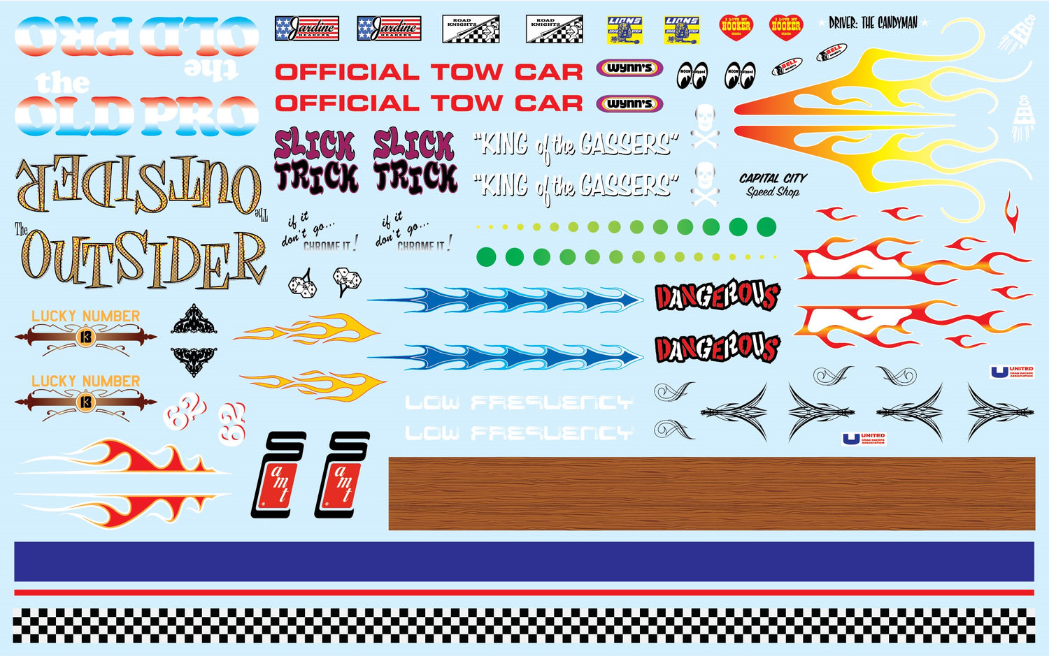 Decals included in Deluxe Decal Pack Best of AMT Graphics Volume 1.