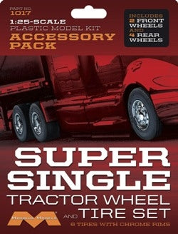 Moebius Super Single Tractor Wheel & Tire Set (6) 1:25 Scale