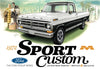 Moebius 1972 Ford Sport Custom Pick-Up 1:25 Scale Model Kit