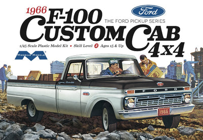 Moebius 1966 Ford F100 Custom Cab 4 x 4 Pickup 1:25 Scale Model Kit