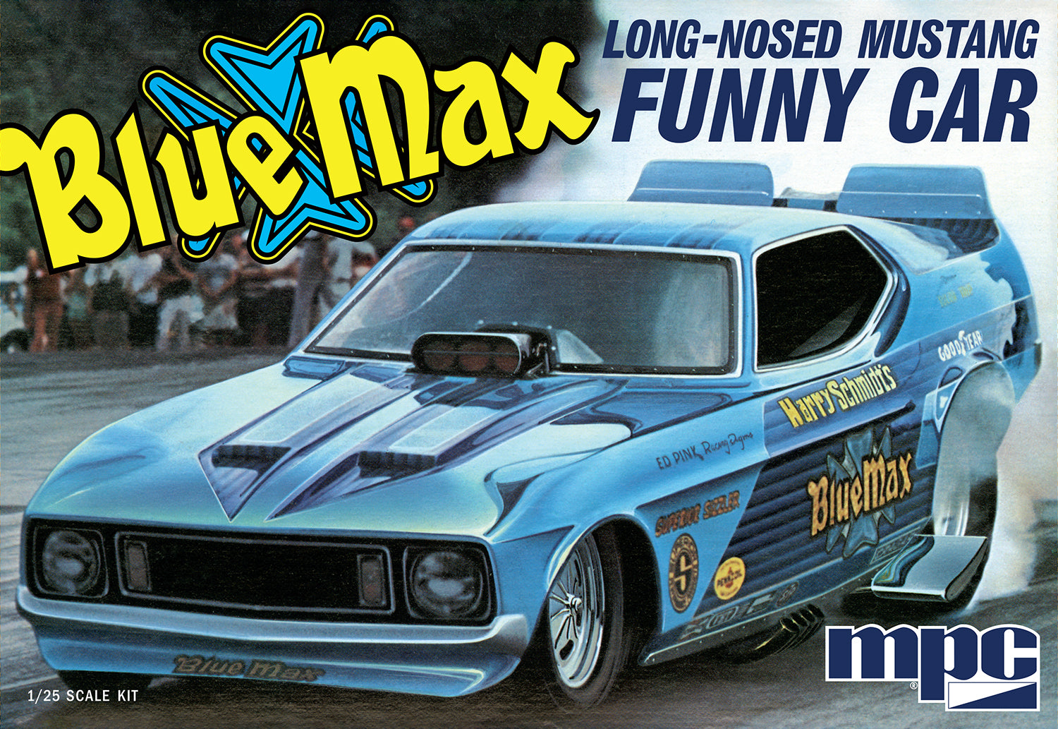 MPC Blue Max Long Nose Mustang Funny Car 1:25 Scale Model Kit