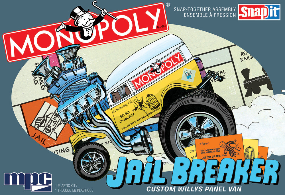 MPC Monopoly Jail Breaker Custom Willys Panel (SNAP) 1:25 Scale Model Kit