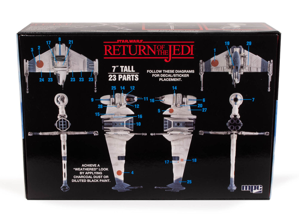 MPC Star Wars: Return of the Jedi B-Wing Fighter (Snap) 1:144 Scale Model Kit